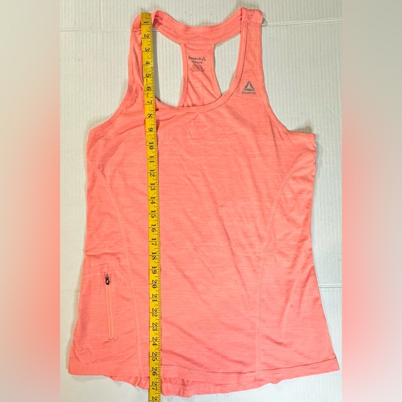Reebok CrossFit Tank Top Racerback Zip Up Side Pocket Pink Orange Size Medium - Picture 5 of 8